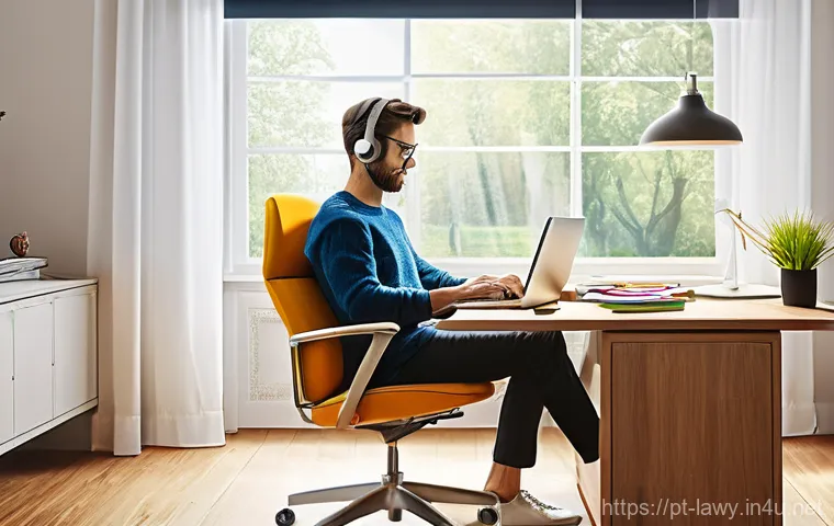 변호사와 노동법 실무 적용 - **Prompt 1: The Diligent Employee Reviewing Their Contract**
    "A bright, naturally lit image of a...