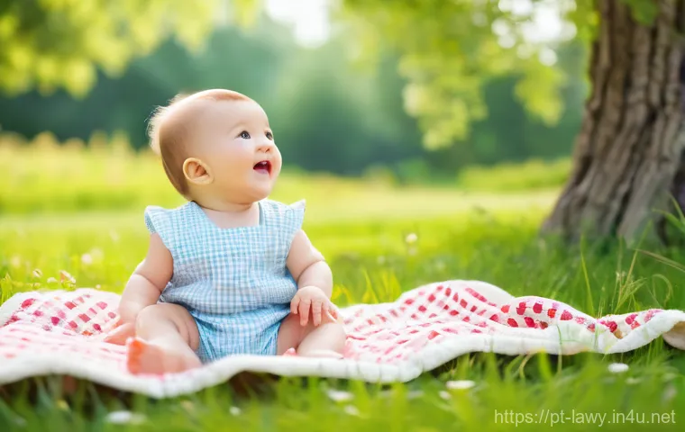 변호사로서의 업무 효율성 개선 방법 - **Prompt:** A cheerful baby (approximately 10-12 months old) happily playing on a soft, checkered pi...