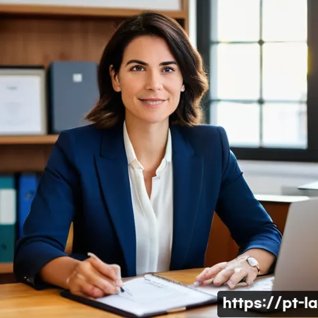 변호사 업무 일정 관리 노하우 - A professional Portuguese female lawyer, in her late 30s to early 40s, with dark hair neatly styled,...