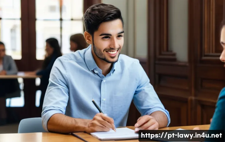 변호사와 실무형 교육 사례 - **Prompt 1: A Vibrant Legal Clinic in Lisbon**
A group of diverse Portuguese university students...