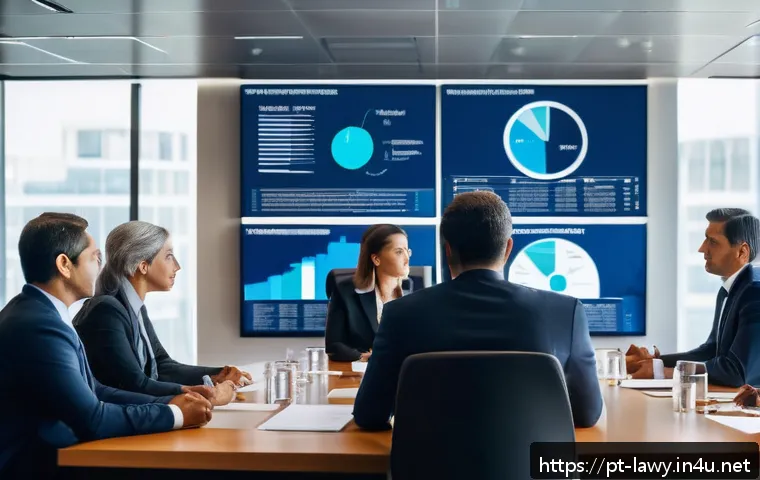 변호사와 공공 정책 자문 사례 - A diverse group of professional lawyers advising government officials in a modern conference room, s...