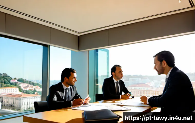 Home 17 변호사 해외 연수 경험담 - Photorealistic Brazilian lawyer in a tailored business suit attending an international legal trainin...
